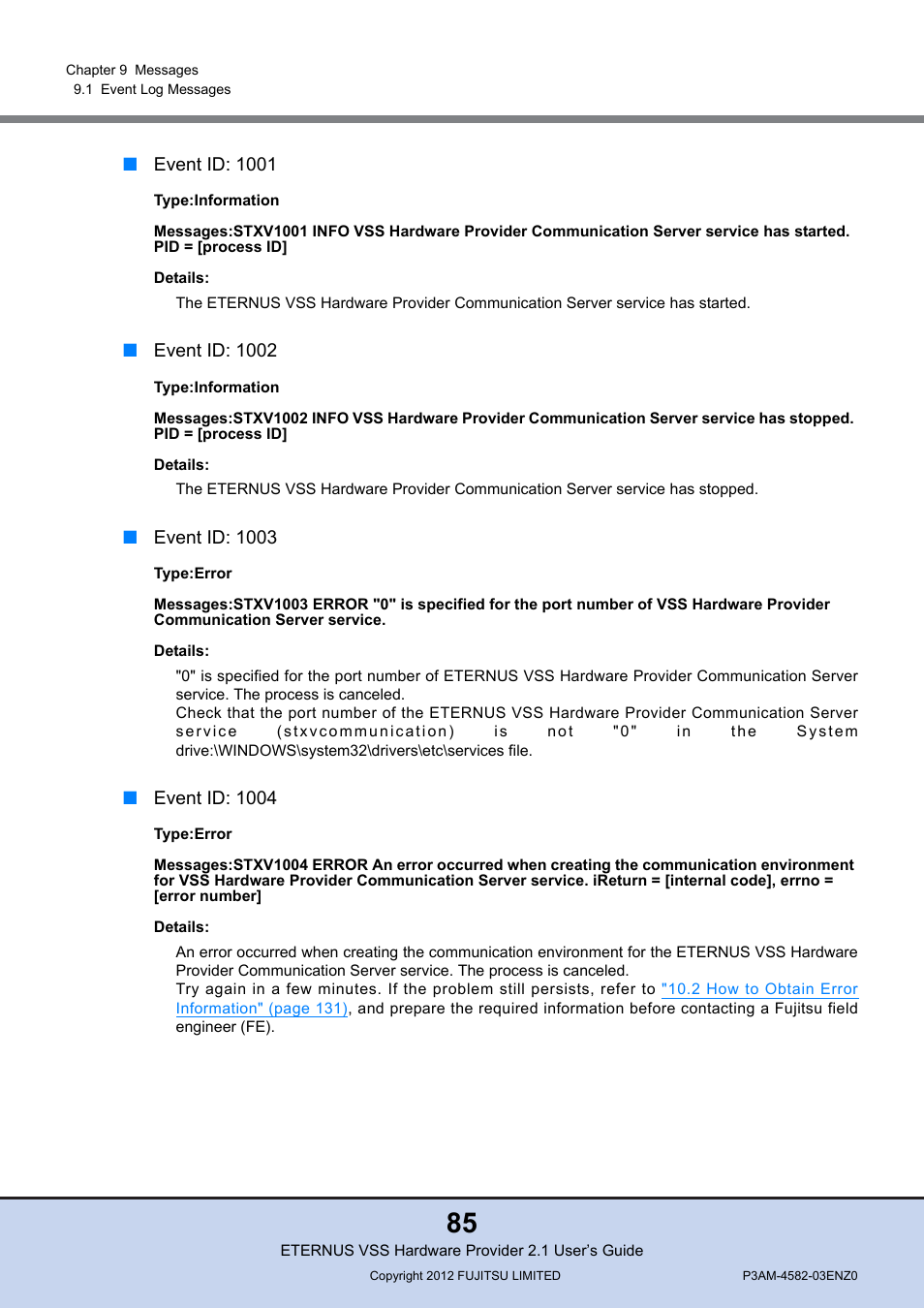 FUJITSU VSS Hardware Provider 2.1 User Manual | Page 85 / 134