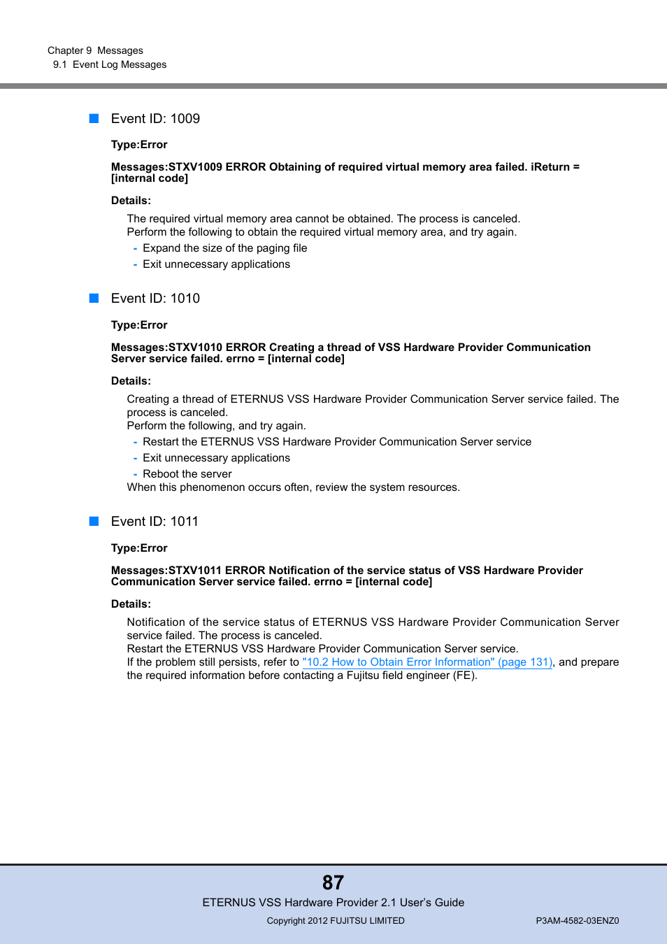 FUJITSU VSS Hardware Provider 2.1 User Manual | Page 87 / 134