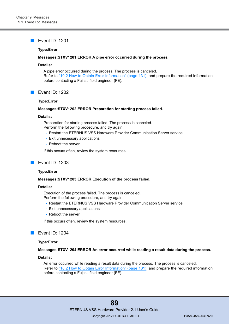 FUJITSU VSS Hardware Provider 2.1 User Manual | Page 89 / 134