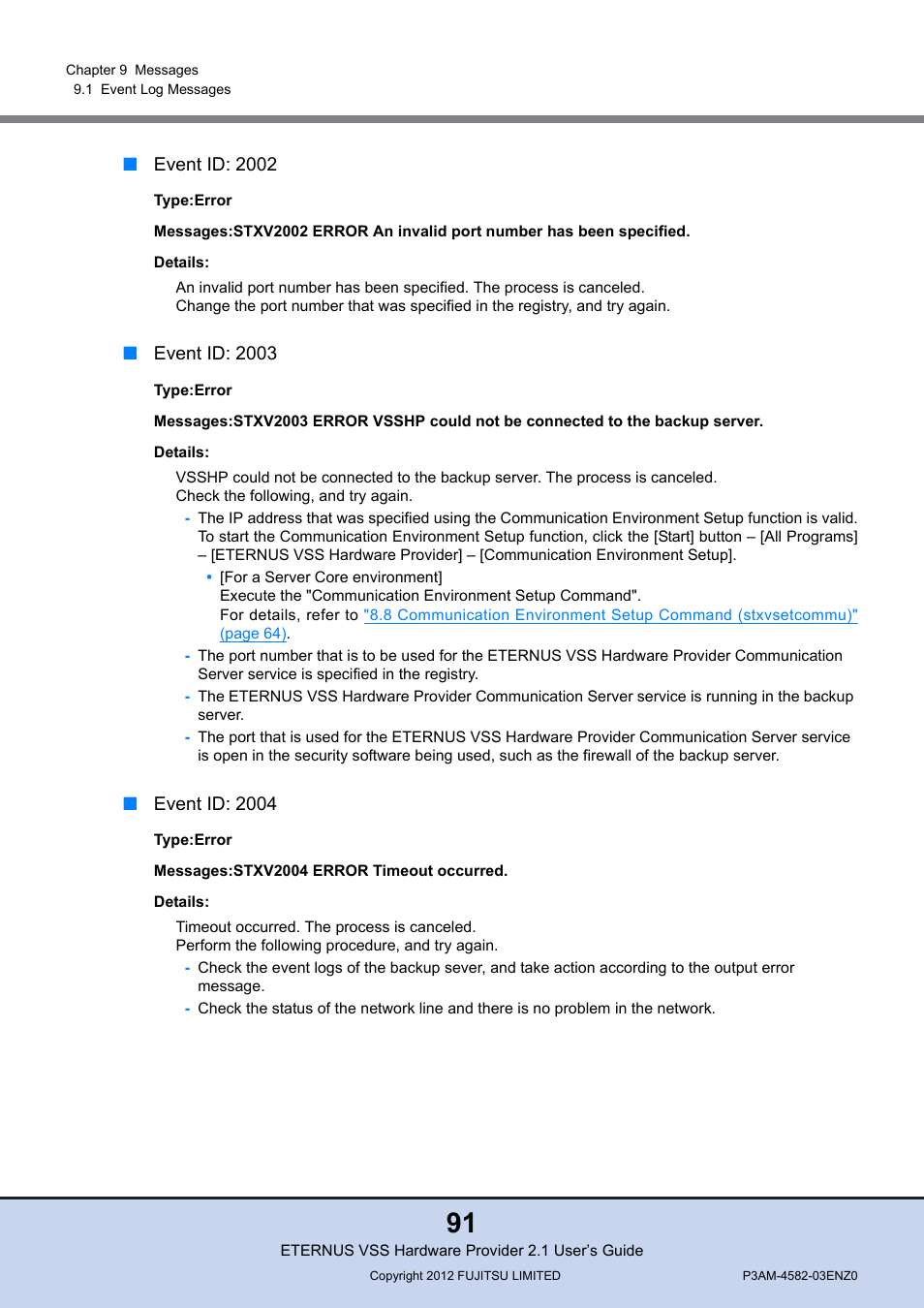 FUJITSU VSS Hardware Provider 2.1 User Manual | Page 91 / 134