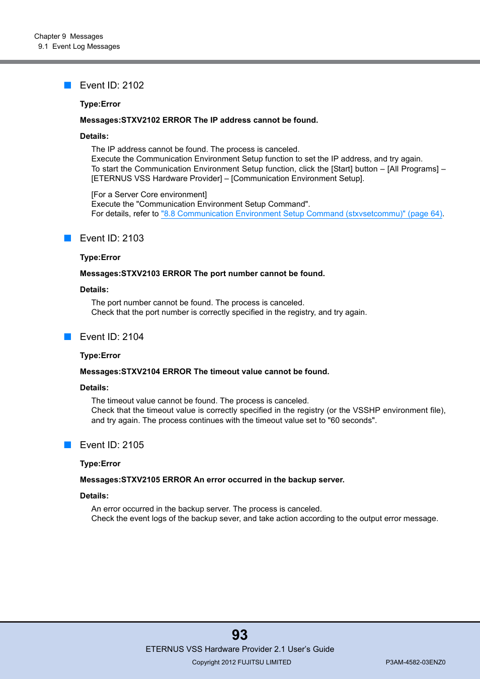 FUJITSU VSS Hardware Provider 2.1 User Manual | Page 93 / 134