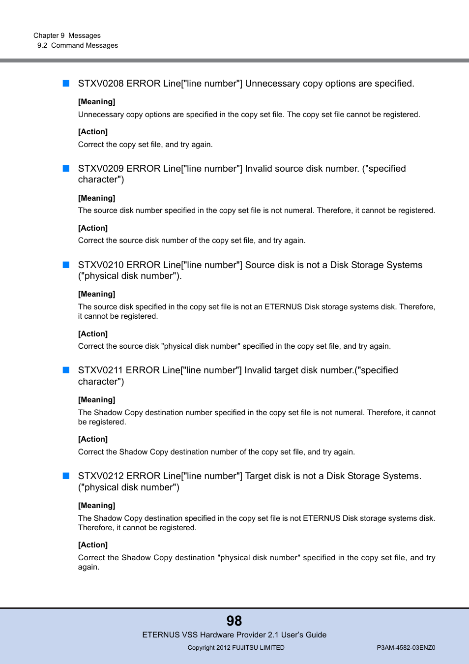 FUJITSU VSS Hardware Provider 2.1 User Manual | Page 98 / 134