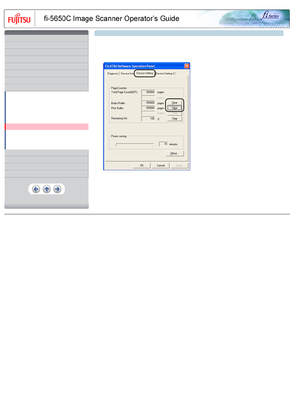 6 resetting the consumable counters, 6 resetting the consumables counters, Consumable counter | FUJITSU Image Scanner fi-5650C User Manual | Page 137 / 161