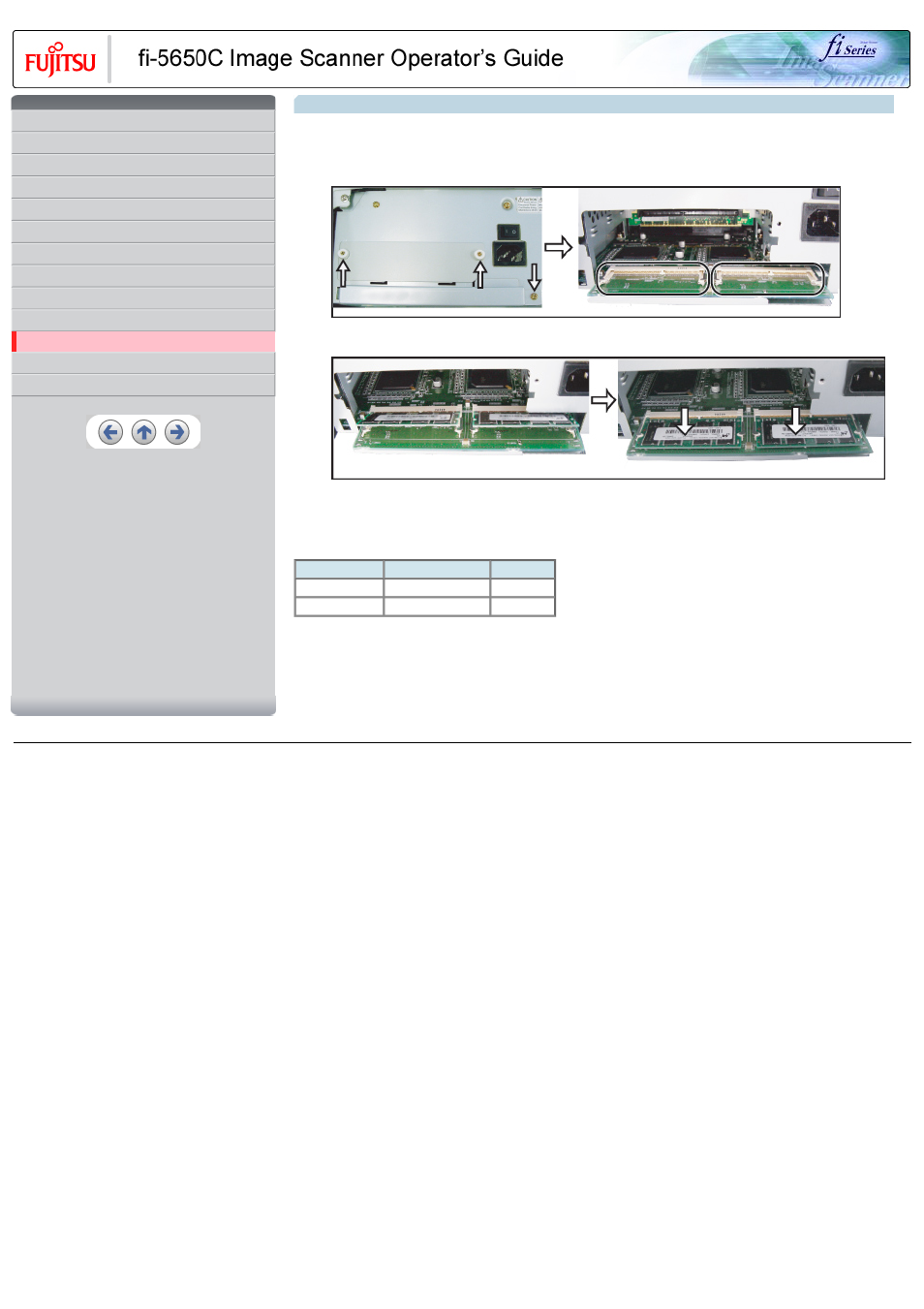 1 extended memory board, Refer to | FUJITSU Image Scanner fi-5650C User Manual | Page 151 / 161