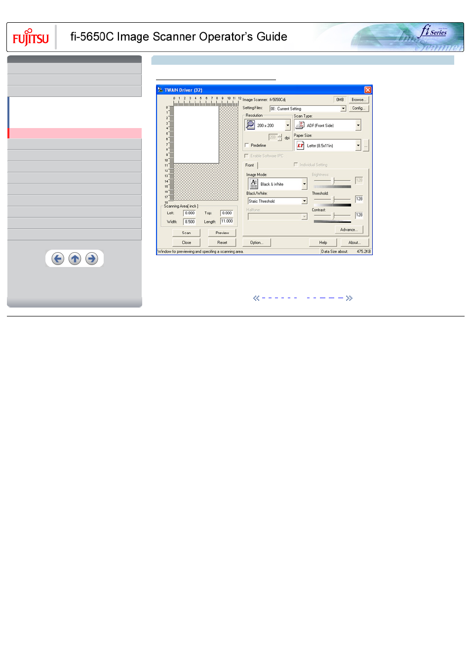 Setting window for fujitsu twain32 scanner driver | FUJITSU Image Scanner fi-5650C User Manual | Page 42 / 161