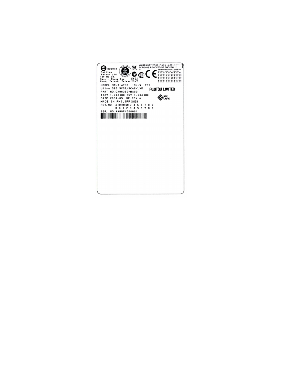 4 revision numbers | FUJITSU MAU3036NC/NP User Manual | Page 105 / 130