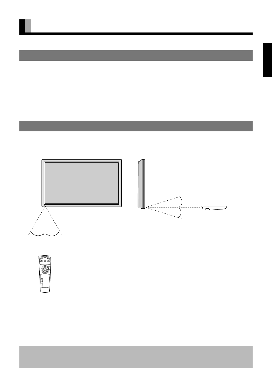 Using the remote control, E-11, Precautions | Effective range for the remote control | FUJITSU PLASMAVISION PDS5002W User Manual | Page 13 / 42