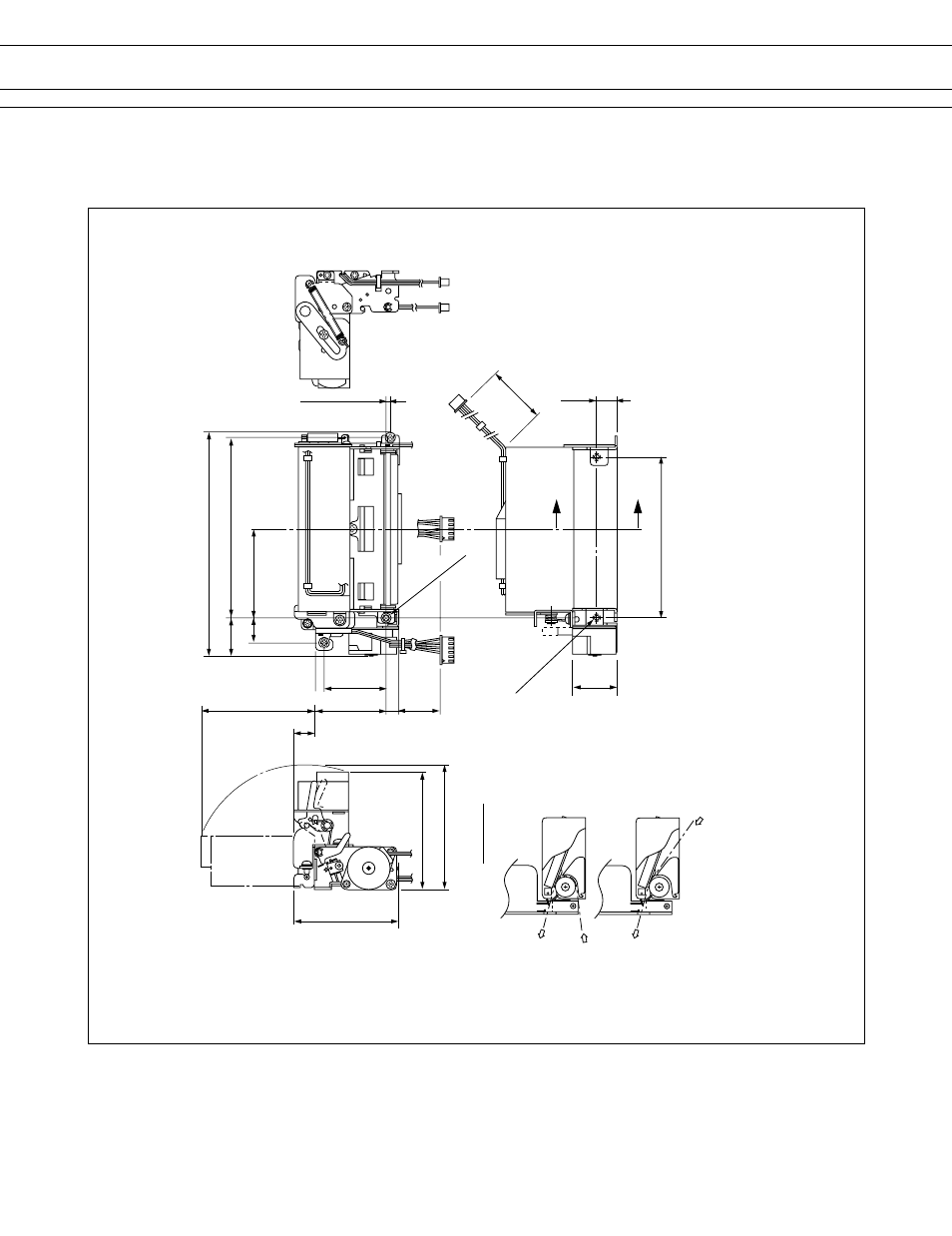 Dimensions, Printer mechanism with cutter unit: mm | FUJITSU FTP-631MCL301 User Manual | Page 4 / 6