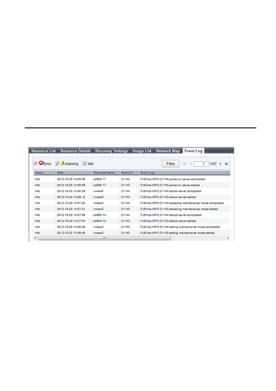 A.11 event | FUJITSU ServerView Respurce Orchestrator Virtual Edition V3.1.0 User Manual | Page 203 / 247