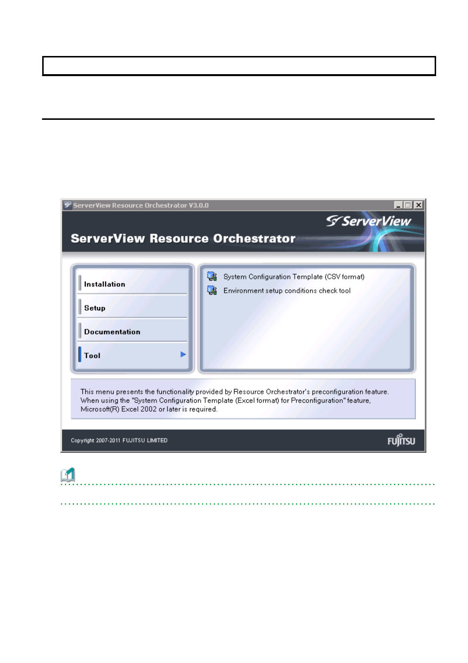 File format, refer to | FUJITSU ServerView Respurce Orchestrator Virtual Edition V3.1.0 User Manual | Page 206 / 247