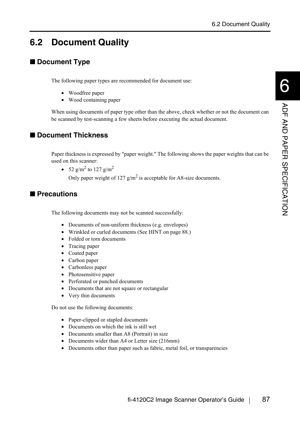 2 document quality | FUJITSU fi-4120C2 User Manual | Page 103 / 130