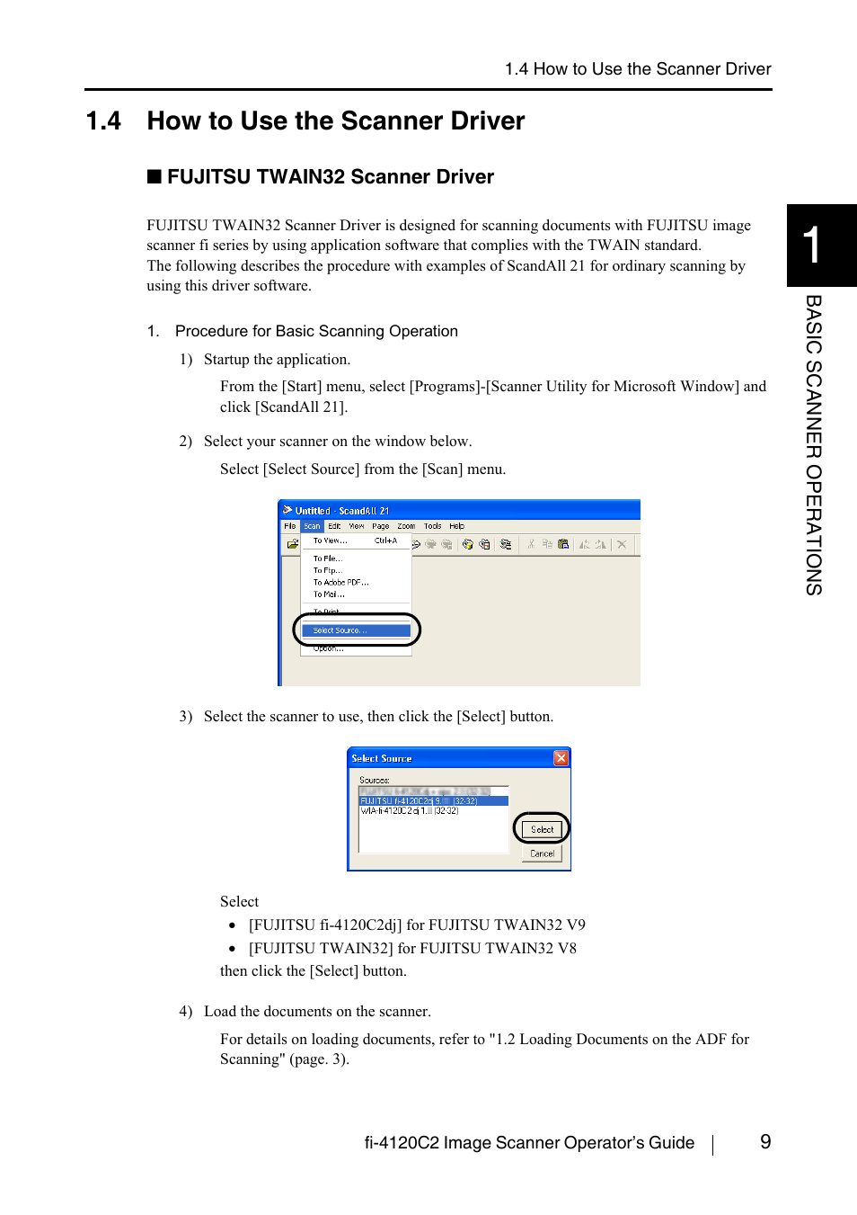 4 how to use the scanner driver | FUJITSU fi-4120C2 User Manual | Page 25 / 130