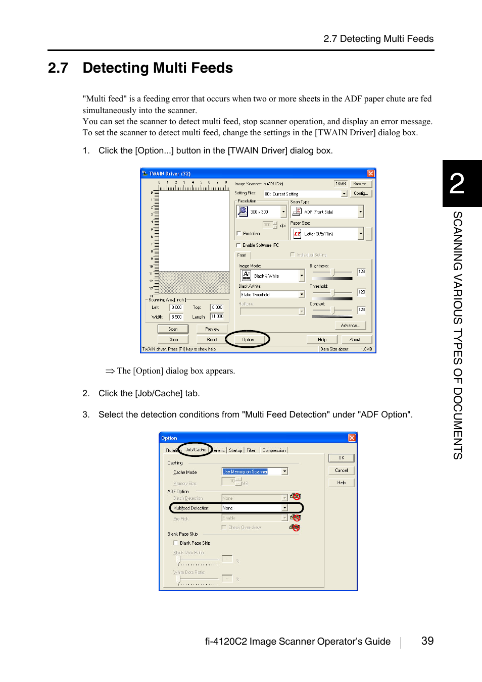7 detecting multi feeds | FUJITSU fi-4120C2 User Manual | Page 55 / 130