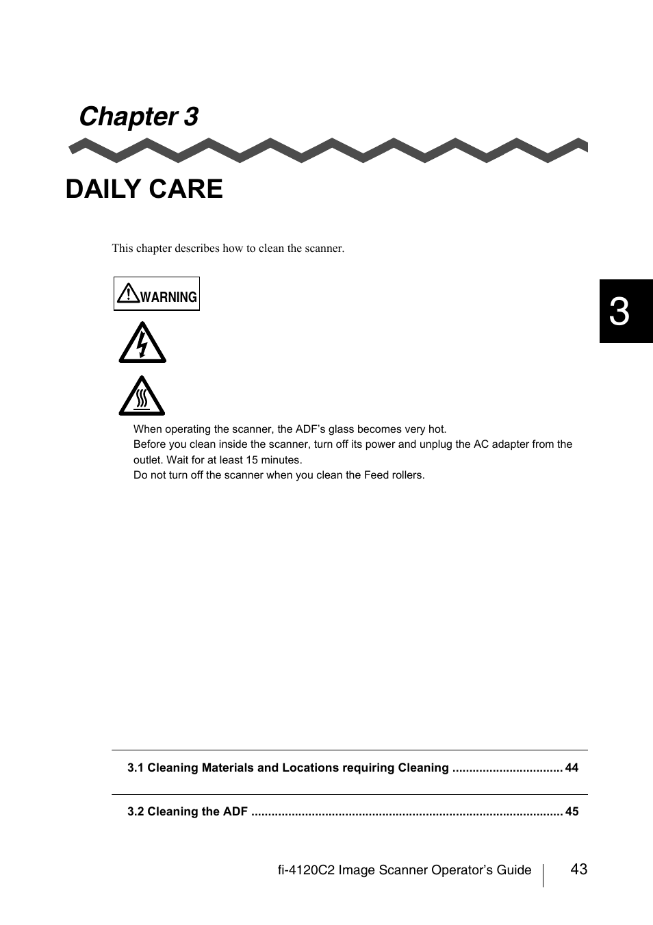 Chapter 3 daily care | FUJITSU fi-4120C2 User Manual | Page 59 / 130