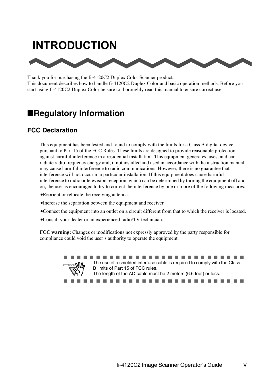 Introduction, Regulatory information, Regulatory informatio | FUJITSU fi-4120C2 User Manual | Page 7 / 130