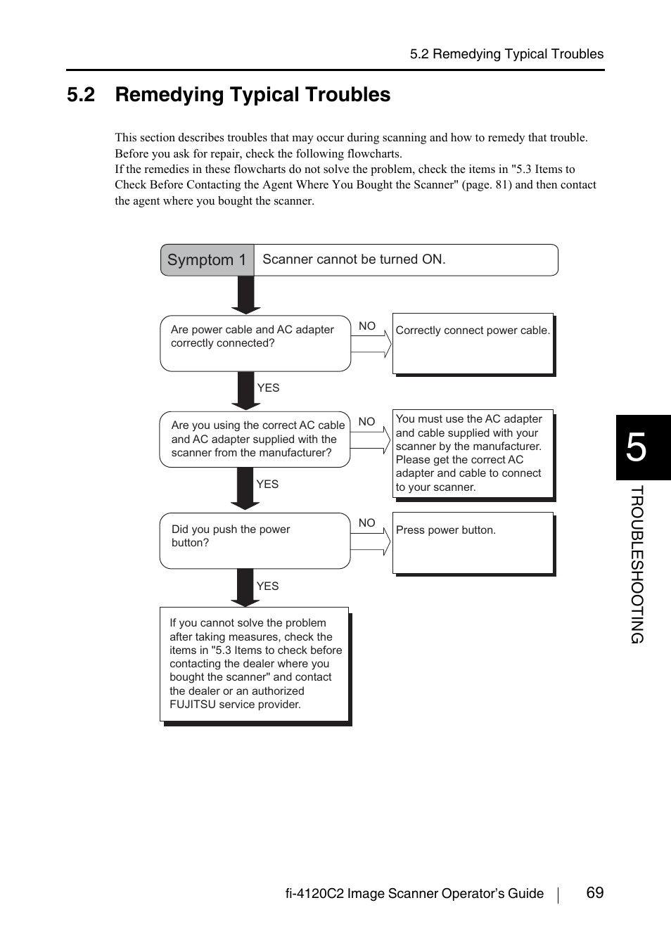 2 remedying typical troubles | FUJITSU fi-4120C2 User Manual | Page 85 / 130