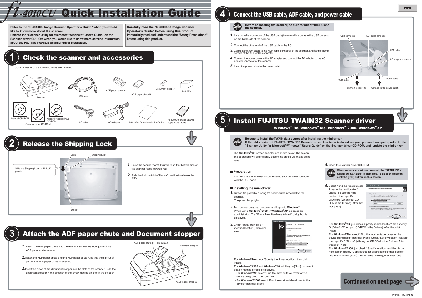 FUJITSU fi-4010CU User Manual | 2 pages