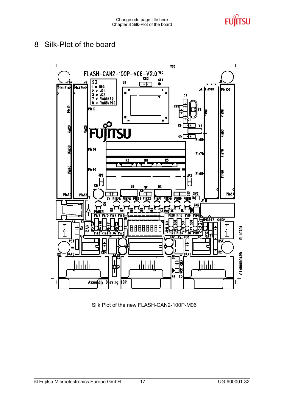 8 silk-plot of the board | FUJITSU FMC-16LX FAMILY User Manual | Page 17 / 20