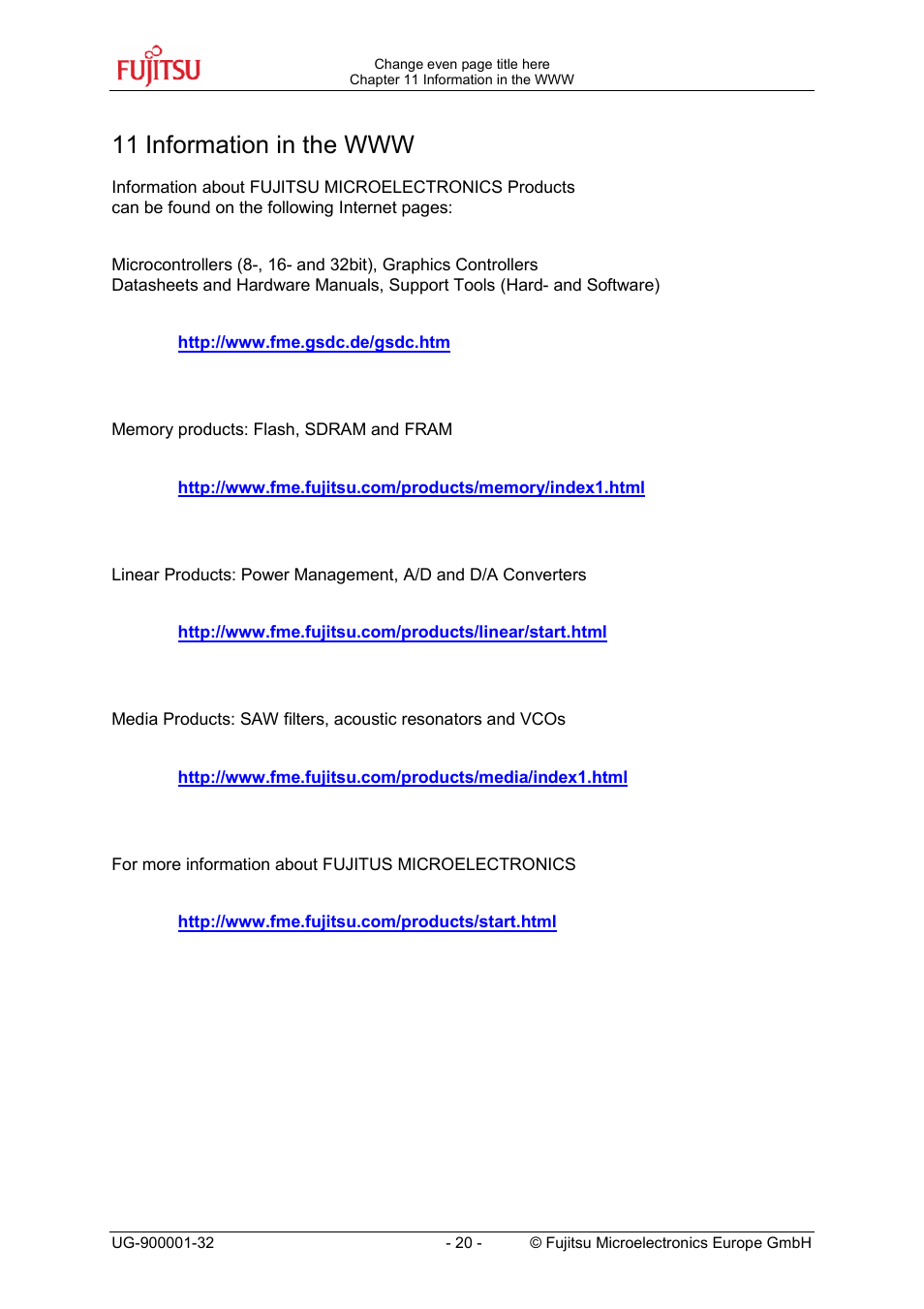 FUJITSU FMC-16LX FAMILY User Manual | Page 20 / 20