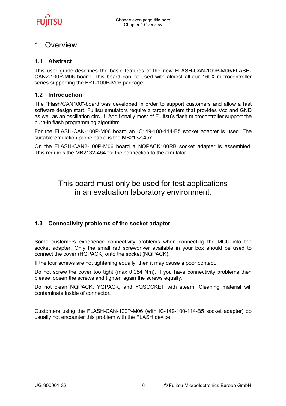 1 overview | FUJITSU FMC-16LX FAMILY User Manual | Page 6 / 20