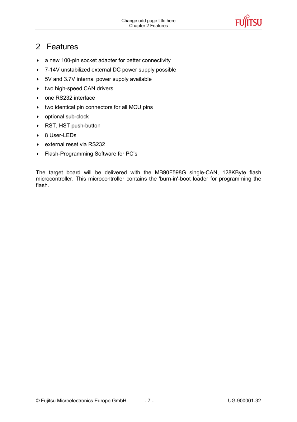 2 features | FUJITSU FMC-16LX FAMILY User Manual | Page 7 / 20