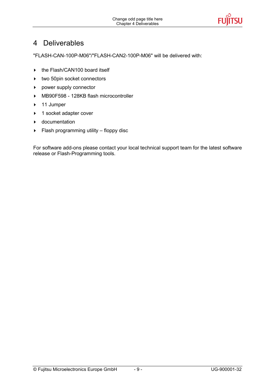 4 deliverables | FUJITSU FMC-16LX FAMILY User Manual | Page 9 / 20