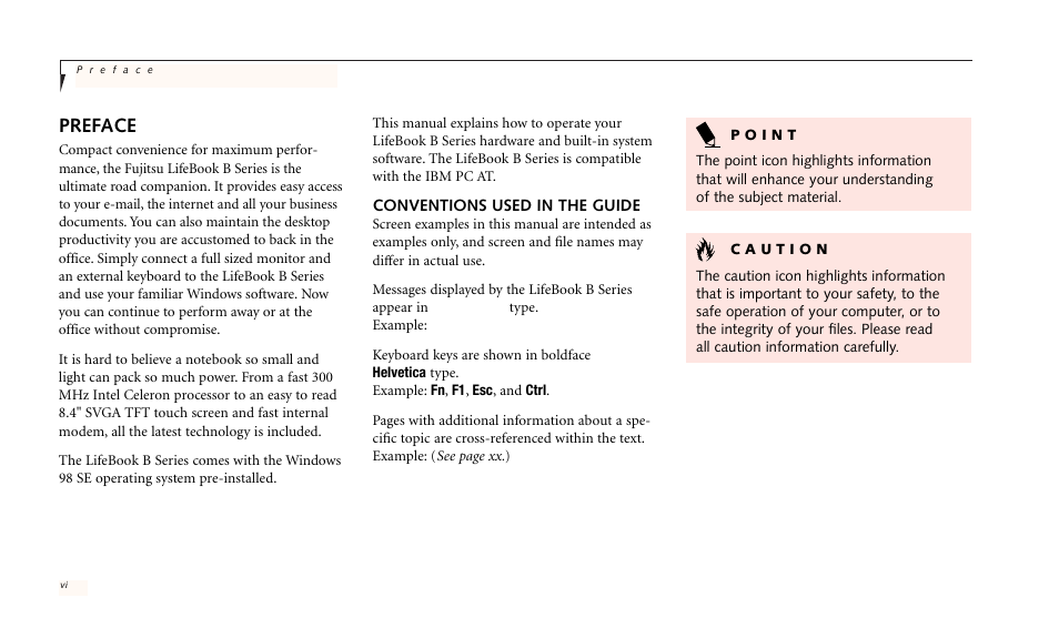 Preface | FUJITSU LIFEBOOK B142 User Manual | Page 10 / 112