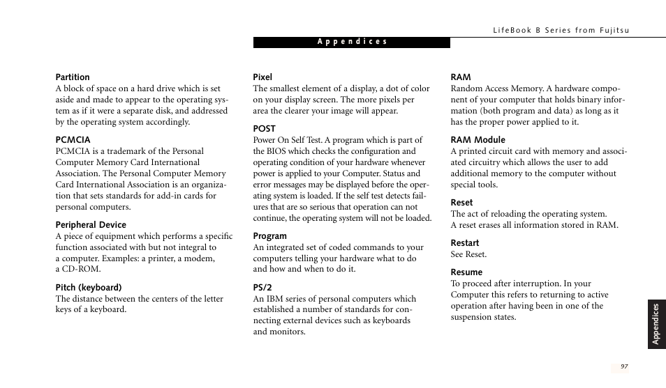 FUJITSU LIFEBOOK B142 User Manual | Page 104 / 112