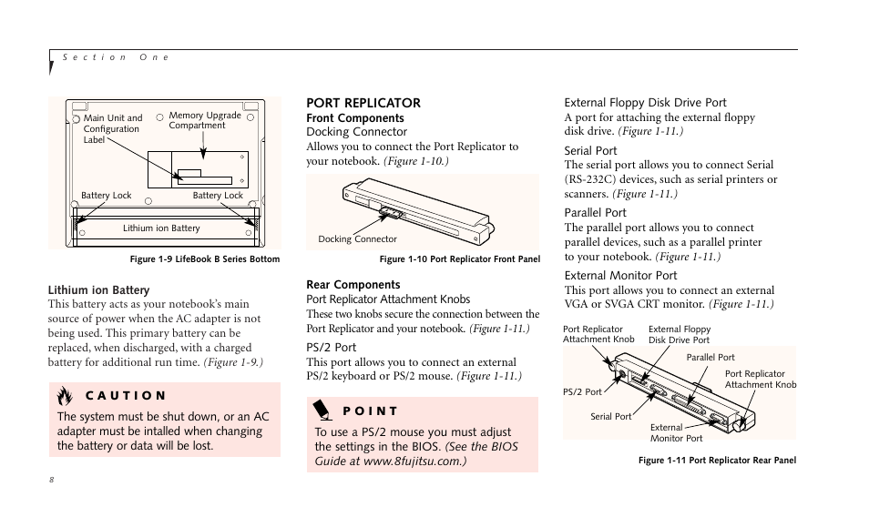 Port replicator | FUJITSU LIFEBOOK B142 User Manual | Page 19 / 112