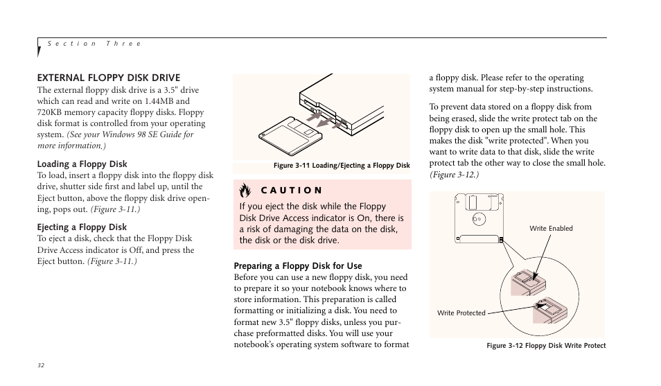 External floppy disk drive | FUJITSU LIFEBOOK B142 User Manual | Page 42 / 112