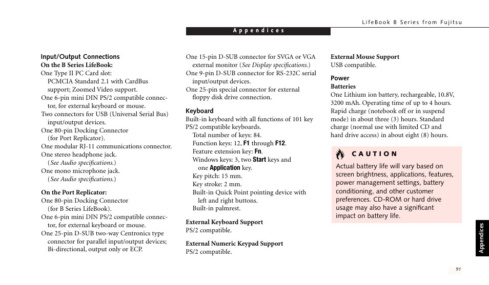 FUJITSU LIFEBOOK B142 User Manual | Page 98 / 112