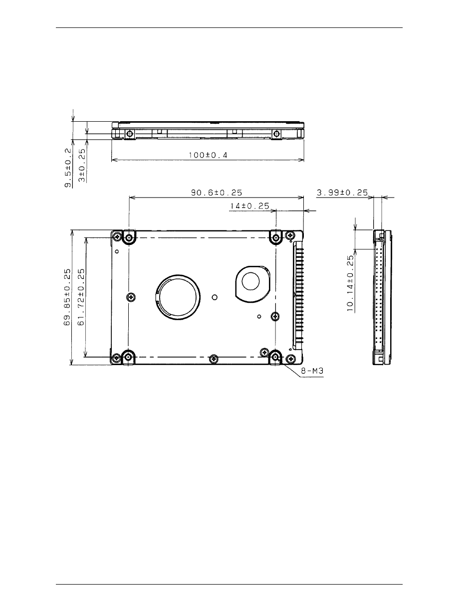 1 dimensions | FUJITSU MHV2120AT User Manual | Page 44 / 280