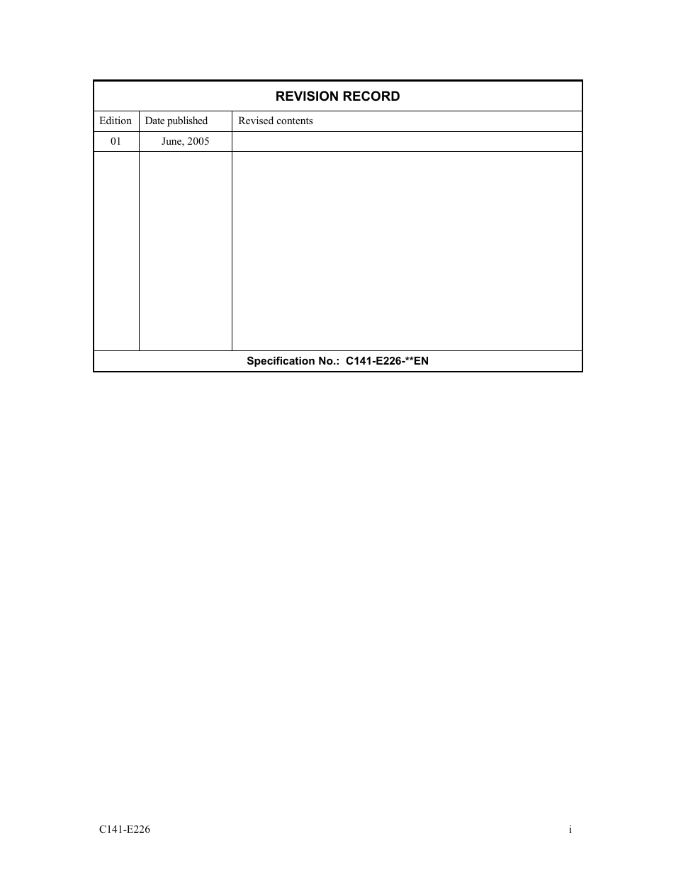 Revision record | FUJITSU MAW3073NC/NP User Manual | Page 3 / 130