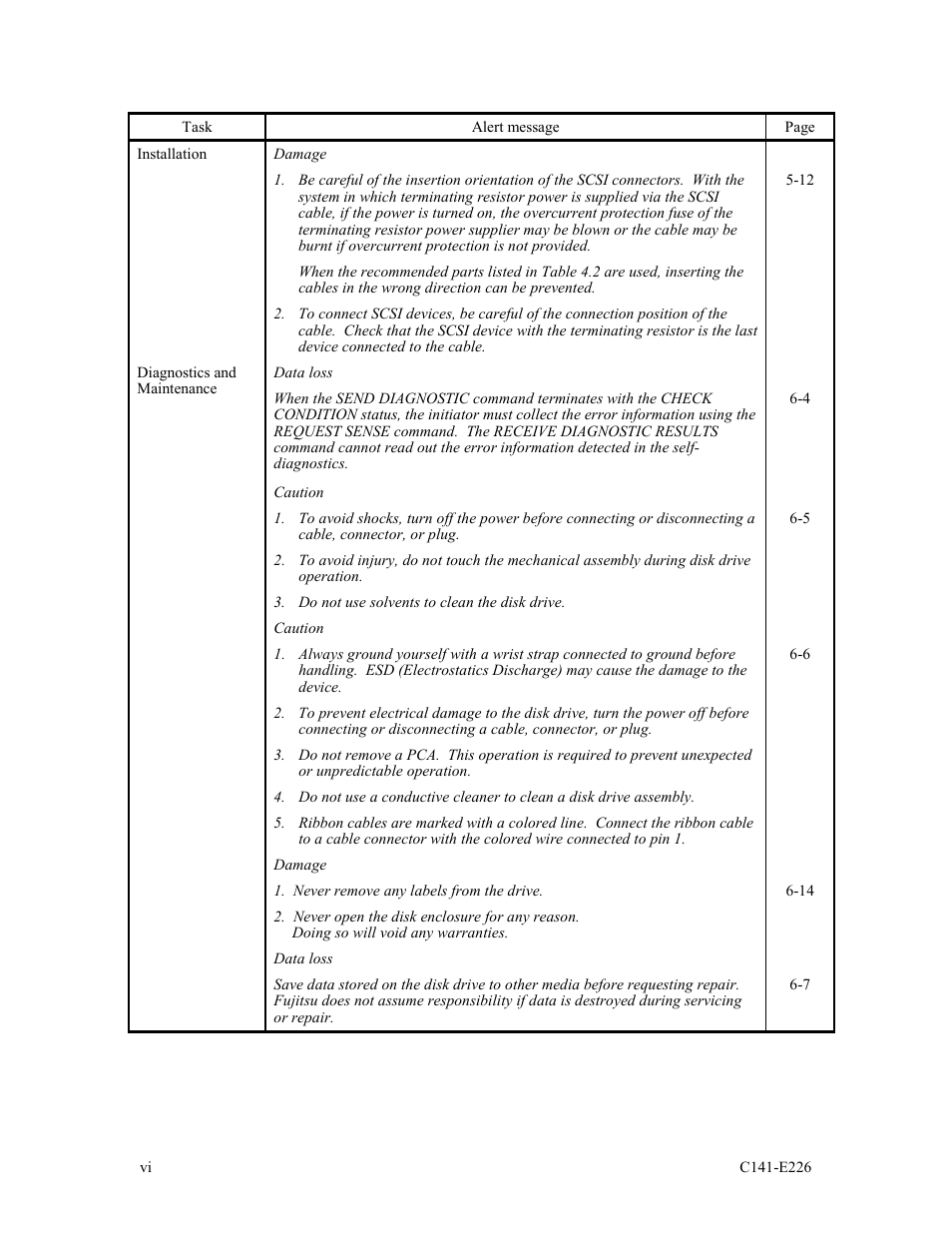 FUJITSU MAW3073NC/NP User Manual | Page 8 / 130