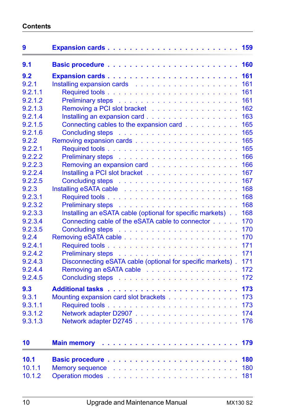 FUJITSU PRIMERGY MX130 S2 User Manual | Page 10 / 256