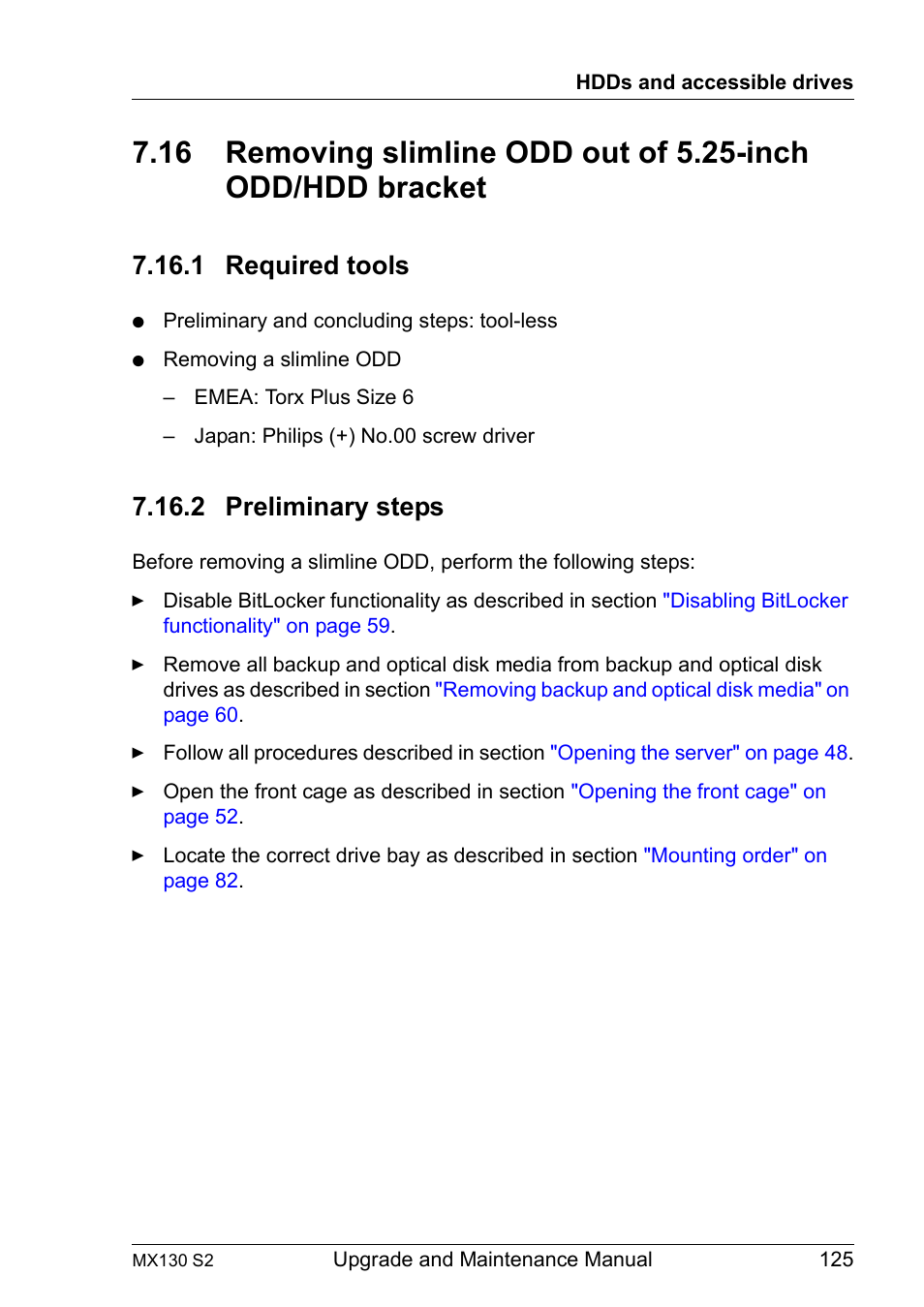 1 required tools, 2 preliminary steps, Required tools | Preliminary steps | FUJITSU PRIMERGY MX130 S2 User Manual | Page 125 / 256