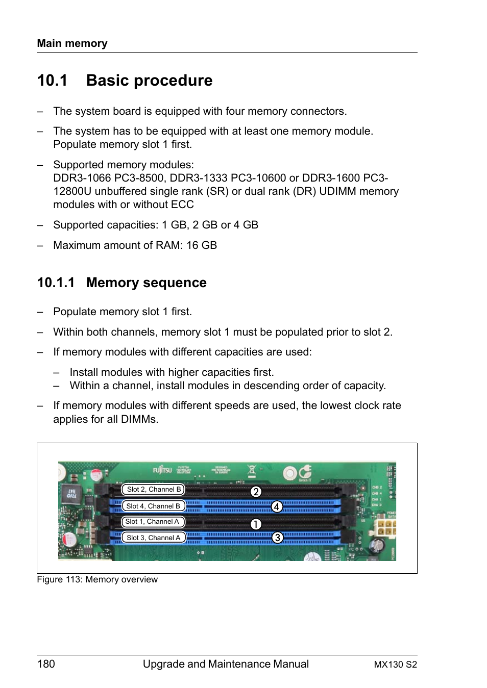 1 basic procedure, 1 memory sequence, Basic procedure | Memory sequence, Basic | FUJITSU PRIMERGY MX130 S2 User Manual | Page 180 / 256