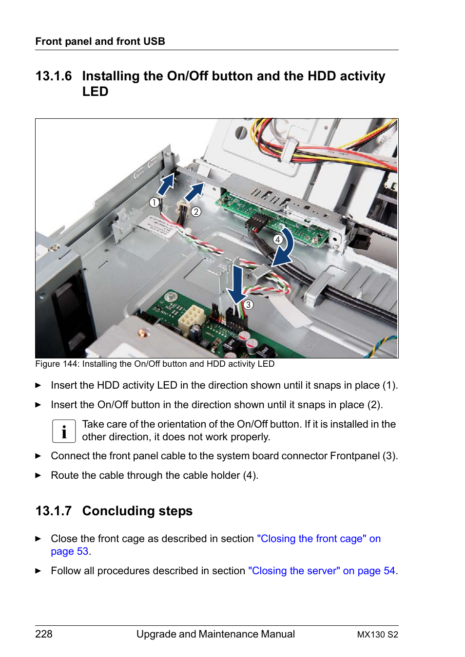 7 concluding steps, Concluding steps | FUJITSU PRIMERGY MX130 S2 User Manual | Page 228 / 256