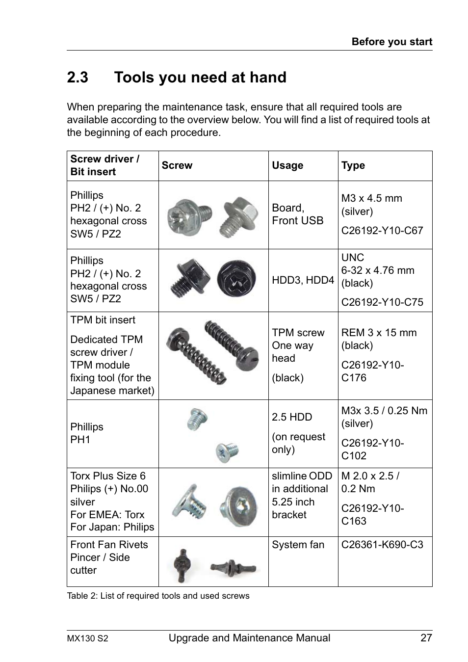 3 tools you need at hand, Tools you need at hand, Tools you | FUJITSU PRIMERGY MX130 S2 User Manual | Page 27 / 256