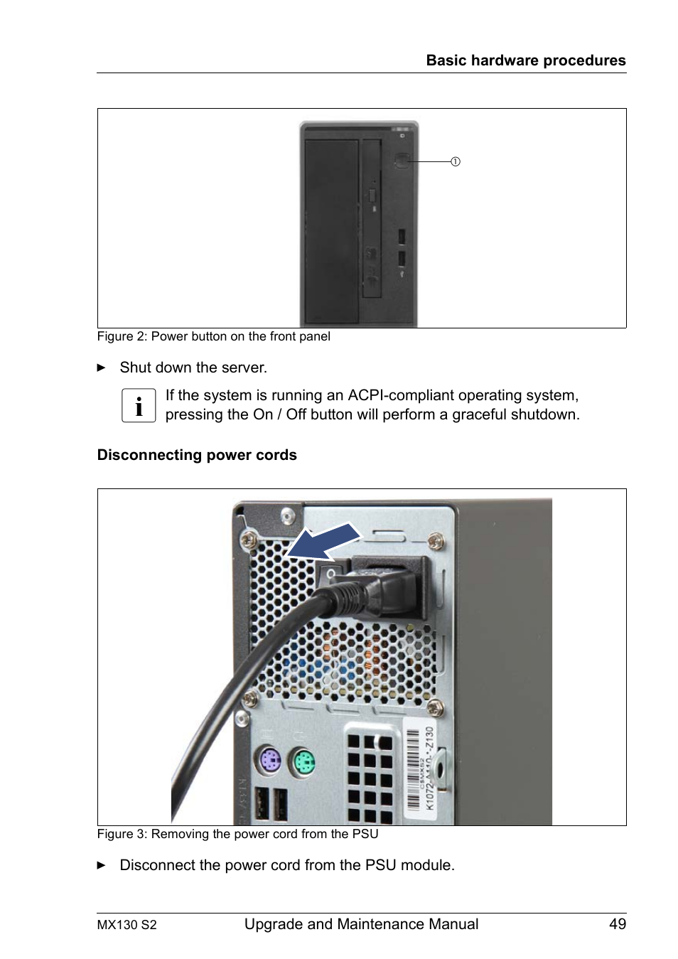 FUJITSU PRIMERGY MX130 S2 User Manual | Page 49 / 256