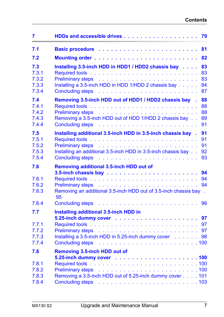 FUJITSU PRIMERGY MX130 S2 User Manual | Page 7 / 256