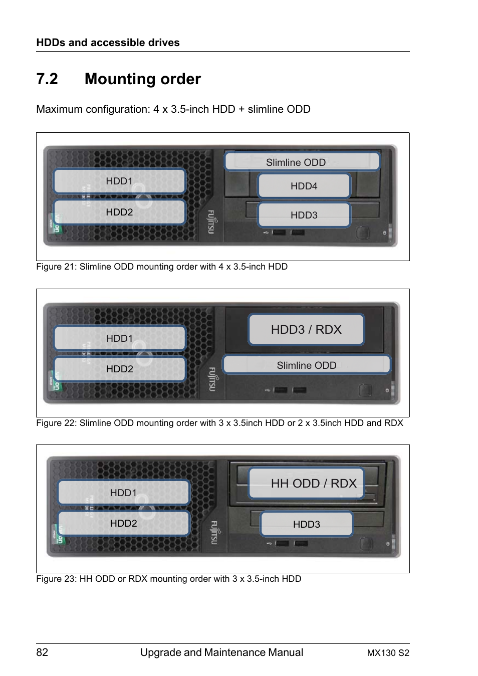 2 mounting order, Mounting order | FUJITSU PRIMERGY MX130 S2 User Manual | Page 82 / 256