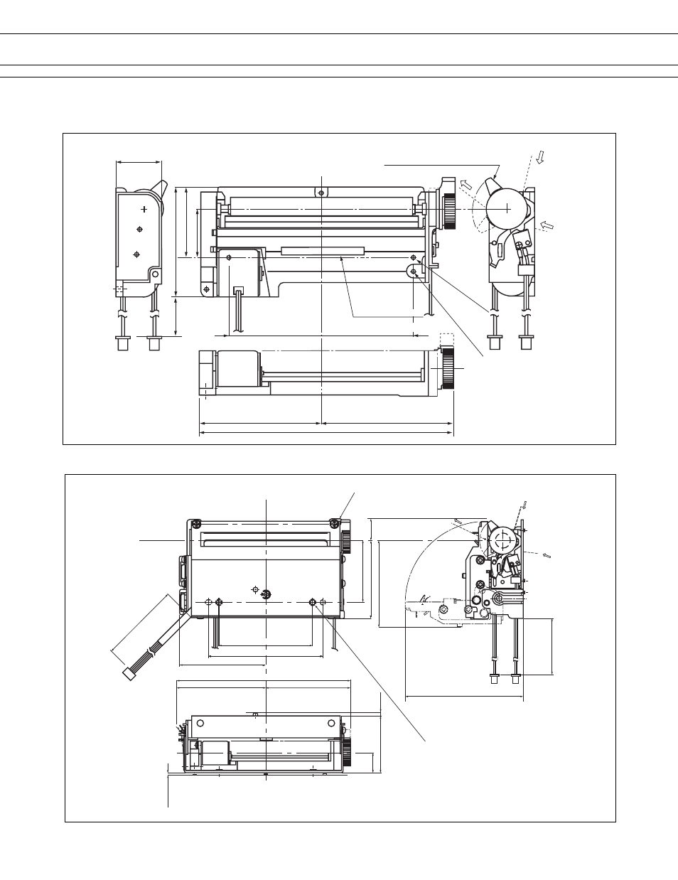 Dimensions, Mechanism unit: mm, Unit: mm mechanism with cutter | FUJITSU FTP-642MCL001 User Manual | Page 4 / 7