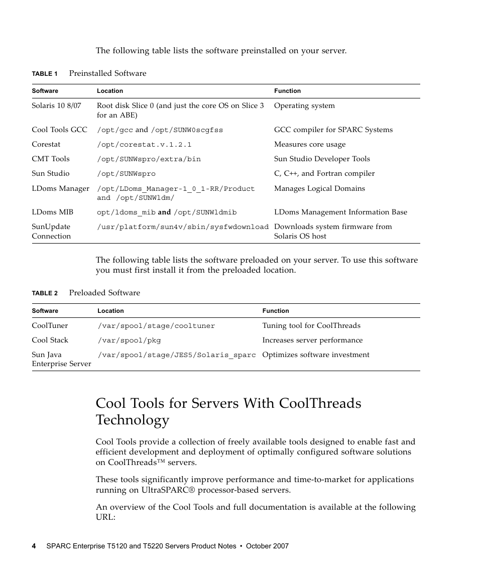 Cool tools for servers with coolthreads technology | FUJITSU SPARC ENTERPRISE T5120 User Manual | Page 14 / 58