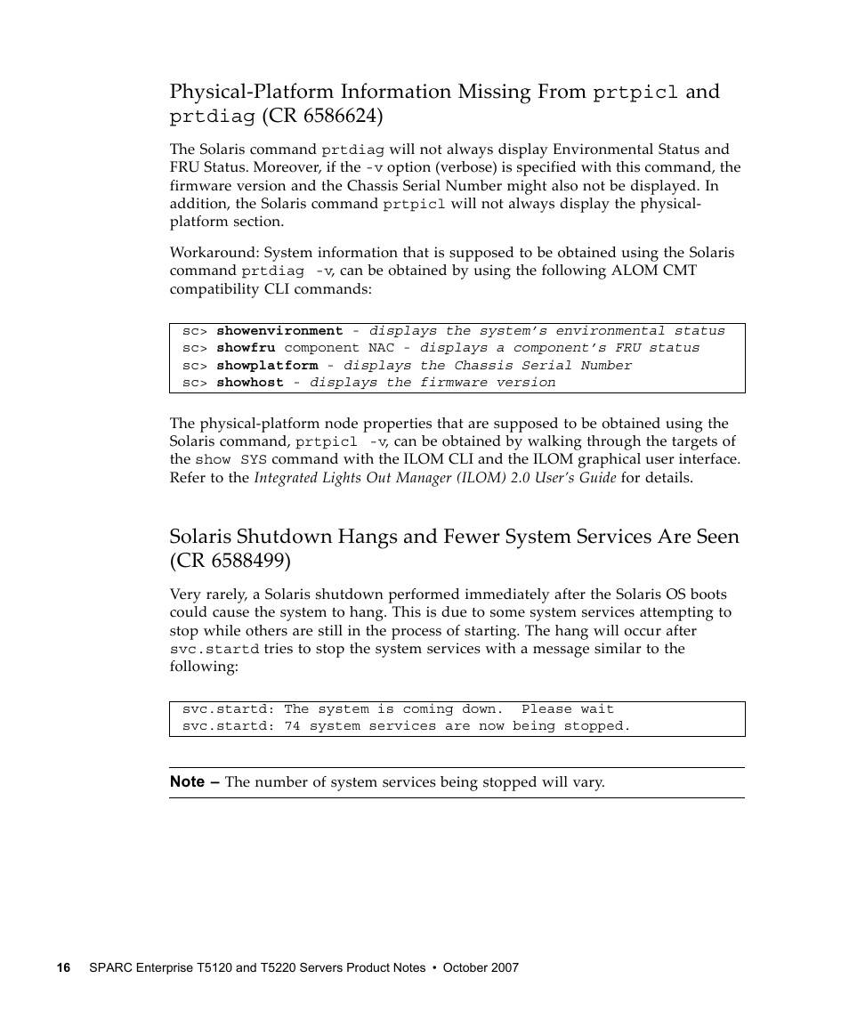 Physical-platform information missing from | FUJITSU SPARC ENTERPRISE T5120 User Manual | Page 26 / 58