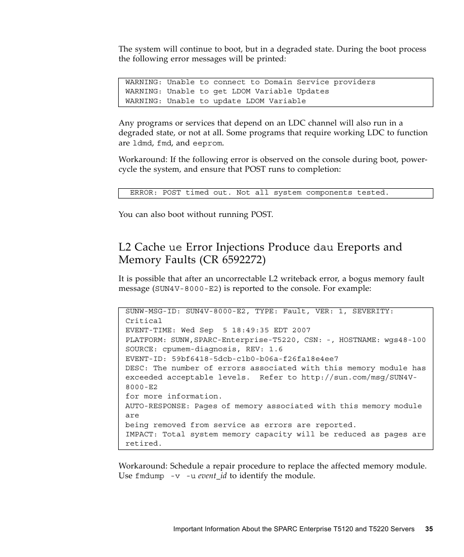 L2 cache | FUJITSU SPARC ENTERPRISE T5120 User Manual | Page 45 / 58