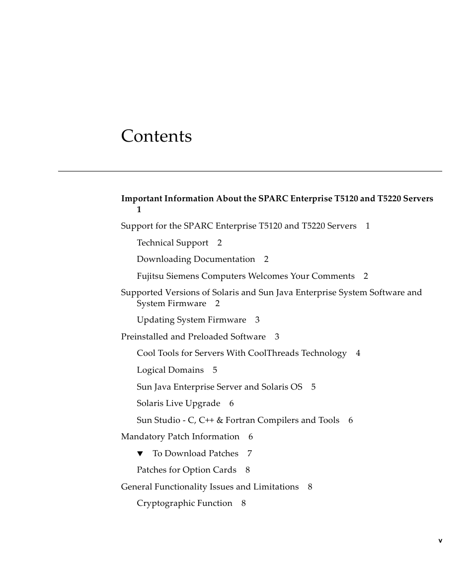 FUJITSU SPARC ENTERPRISE T5120 User Manual | Page 5 / 58