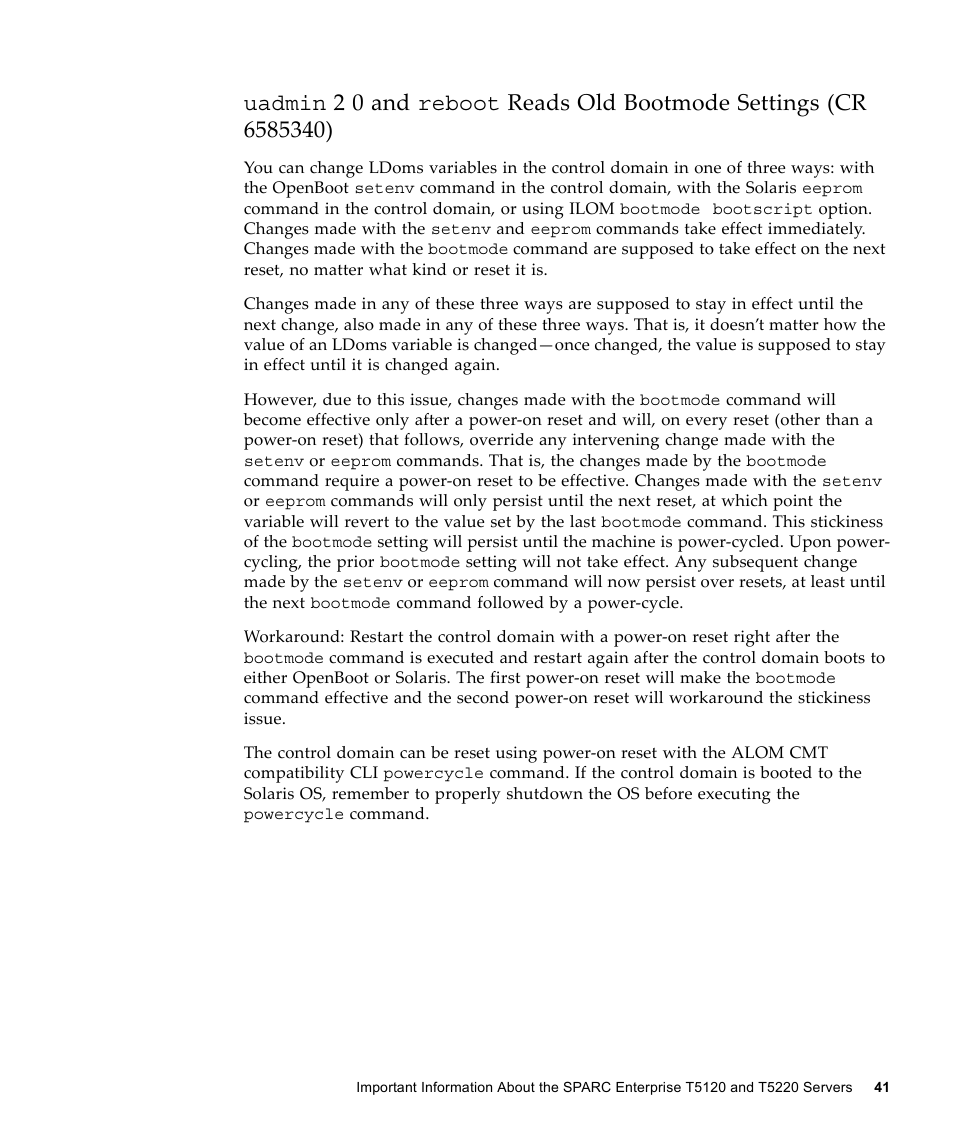 Uadmin | FUJITSU SPARC ENTERPRISE T5120 User Manual | Page 51 / 58