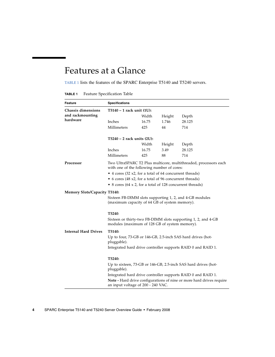 Features at a glance | FUJITSU T5240 User Manual | Page 18 / 28