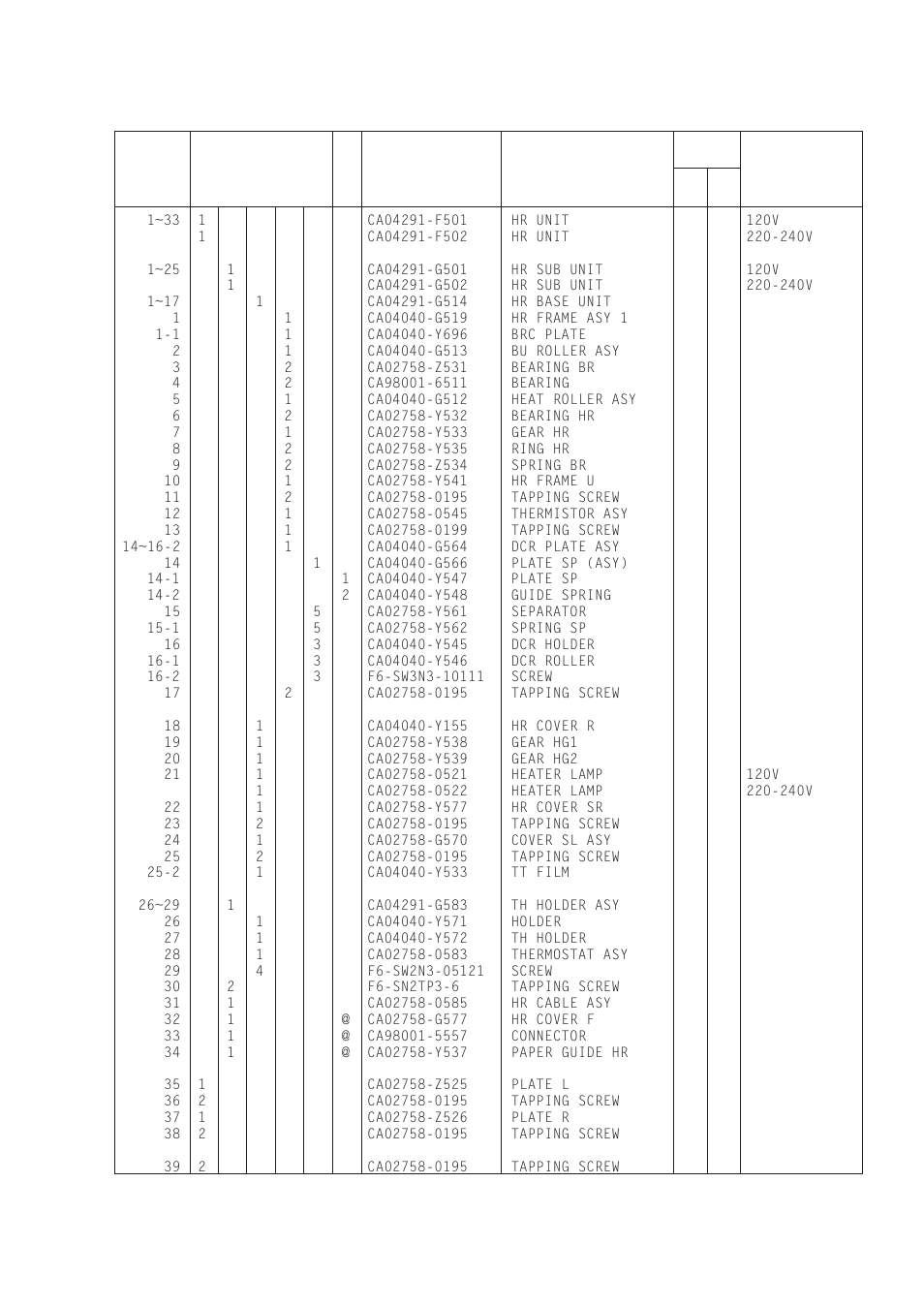 9 heat roller unit | FUJITSU 16ADV User Manual | Page 33 / 39